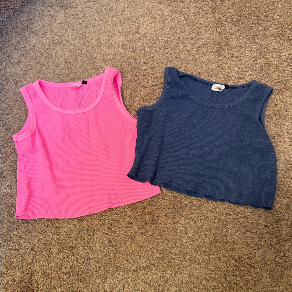 EUC - Lot of 2 - Lucy Tank Tops - Neon Pink & Navy - Woman's Small